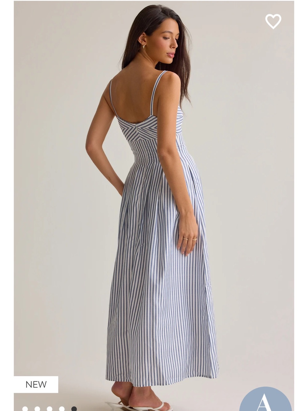 Altar'd State Blue and White Vertical Stripe Maxi Dress - Picture 2 of 9